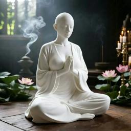 Escultura de Meditação Zen Branca, Figurinha Minimalista, Decoração de Arte Espiritual, Ornamento e Presente Ideal para Sala de Yoga, Quarto e Sala de Estar - Image 3