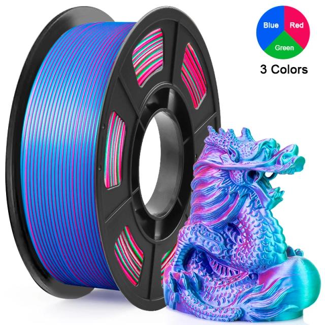 Filamento PLA Seda Tricolor 1.75mm 250g