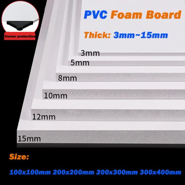 Placa de Espuma PVC 10mm Branco 100x100mm