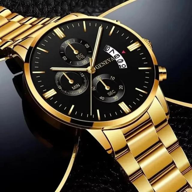 Relógio de Quartzo de Luxo em Aço Inoxidável Masculino 40mm