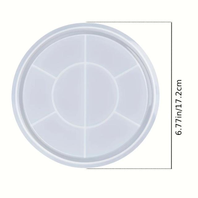 Molde redondo de silicone para bandejas, molde circular para bandeja de armazenamento de concreto, molde artesanal para pratos de resina, uso doméstico e joias