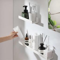 Prateleira autoadesiva para banheiro, organizador de armazenamento de maquiagem, prateleira sem perfuração, parede, shampoo, chuveiro - Image 5