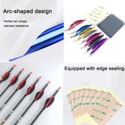 50 pçs pena espiral de tiro com arco 1.8 polegada palhetas giratórias com fita penas de seta varas rotativas asa direita/esquerda diy acessórios de seta - Image 5