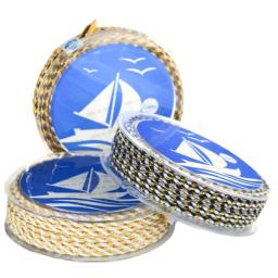 1 rolo de fio de algodão enrolado à mão colorido de 2mm, fio dourado, corda tecida, colar de pulseira para fazer joias diy, pulseira - Image 3