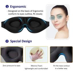 Máscara de dormir 3D com sombreamento total, relaxante e sem pressão, macia e respirável, para aliviar a fadiga ocular - Image 3
