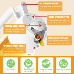 Dispensador de azeite, 15.8oz/470ml, pulverizador de óleo 2 em 1 e vertedor para saladas, fritar, grelhar, ideal para cozinha, garrafa pulverizadora de óleo de vidro - Image 4