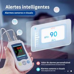 Oxímetro de pulso portátil pode ser usado como monitor de frequência cardíaca portátil para sondas neonatais e pediátricas para adultos. - Image 2