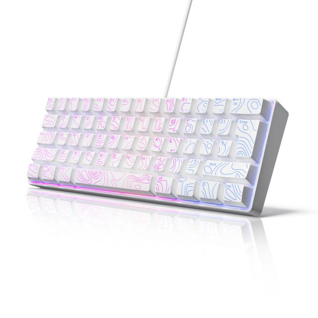 Teclado Compacto 60% Retroiluminação RGB Teclas de Membrana Branco