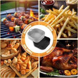 Molde quadrado para fritadeira de ar, 23cm, para philips série 2000 na230/00 cosori 5,5l/6l/6,2l, acessórios reutilizáveis xxl - Image 4