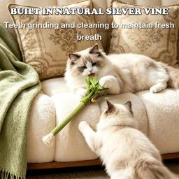 Brinquedo Interativo para Gatos com Sino, Bastão de Catnip Natural para Limpeza dos Dentes de Gatos - Image 6