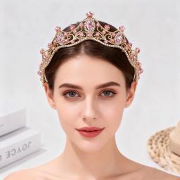 Tiara de aniversário de noiva estilo coreano, vestido de casamento simples, acessório de cabelo, performance infantil - Image 3