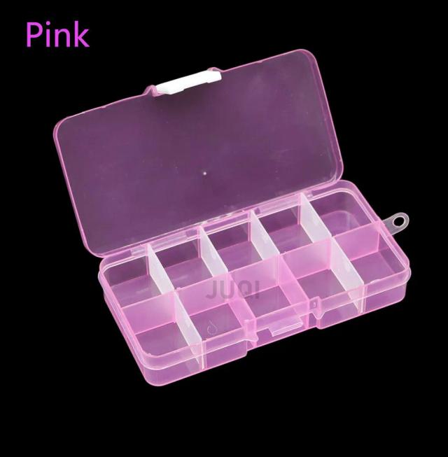 Portátil Jóias Ferramenta Caixa De Armazenamento, 10 Slots, Células, Recipiente, Anel, Peças Eletrônicas, Parafuso Beads Organizador, Caixa De Plástico, Colorido, Novo