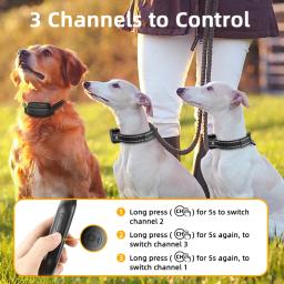 Coleira Elétrica de Treinamento para Cães com Controle Remoto, à Prova d'Água IPX7, Vibrador Elétrico para Cães e Filhotes, Coleira Antilatido com Choque - Image 6