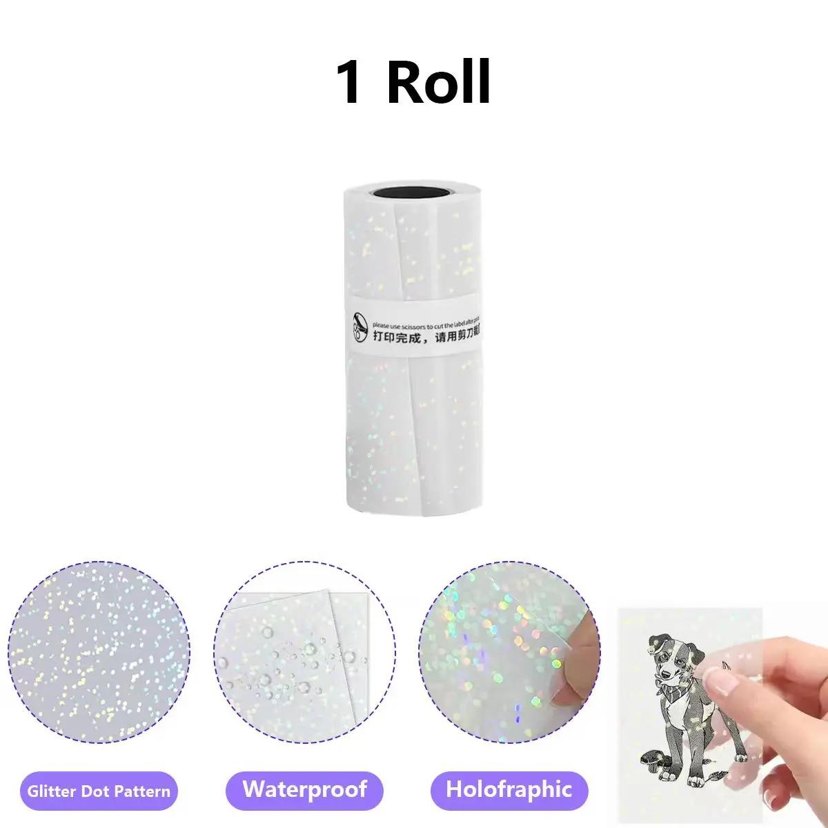 Ponto holográfico transparente, rolos de papel térmico autoadesivo transparente: 57 mm x 3 m, compatível com a maioria das mini impressoras - Image 1