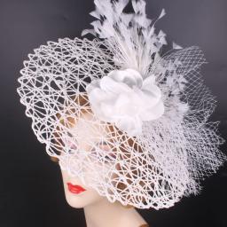 Novo fascinator casamento headpieces feminino flor headwear para igreja derby chapéu cocktail fascinators bandana nupcial pillbox boné - Image 4