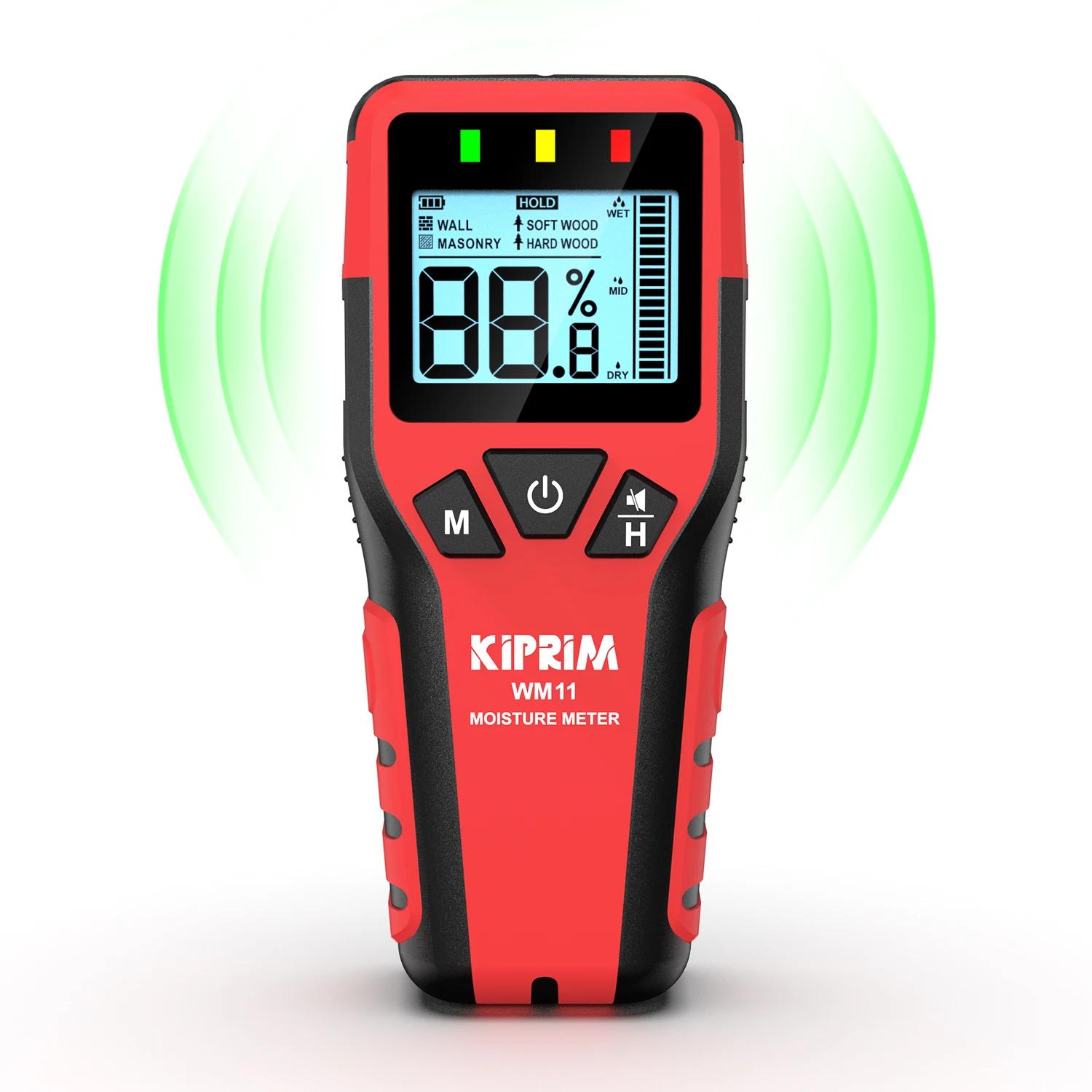 Kiprim medidor de umidade indutivo de madeira, higrômetro, sem contato, detector de parede úmida, não destrutivo, testador de umidade sem pino - Image 1
