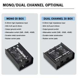 KDES DIBOX Profissional Passivo DI-Box Caixa de Áudio de Injeção Direta Conversor de Sinal Balanceado e Desbalance com XLR TRS Interfa - Image 2