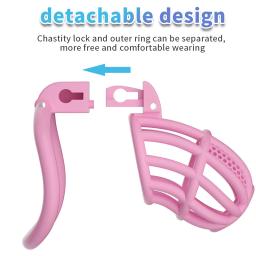 Gaiola de castidade masculina, bloqueio uretral erótico, brinquedos sexuais, dispositivo, anel peniano masculino com 3 tamanhos sm, produtos gaiola, castidade, manga peniana, sissy - Image 4