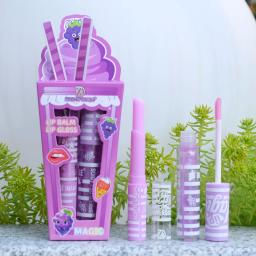 Bonito sorvete brilhante brilho labial bálsamo conjunto meninas mulher à prova dwaterproof água de longa duração natural hidratante lábios maquiagem - Image 4