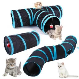 Túnel dobrável para gatos, brinquedo para gatos, barril de broca respirável para papel alto interno, suprimentos para animais de estimação, gato s y passagem, túnel de jogo - Image 1