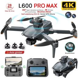Drone L600 PRO MAX GPS Profissional com Câmera 4K, Gimbal de 3 Eixos, Aeronave Aérea UVA 5G FPV, Evita Obstáculos, Dobrável, Quadricóptero - Image 2