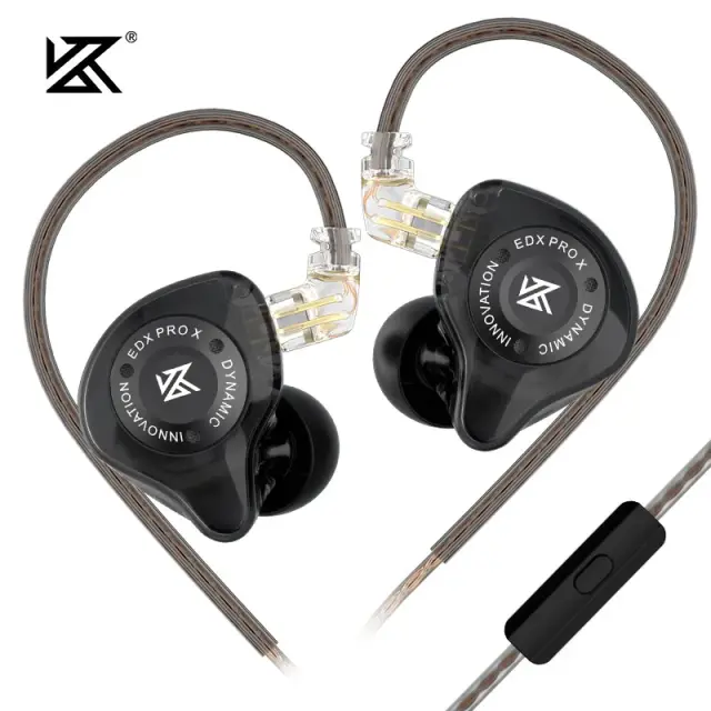 KZ EDX Pro X IEM Fones de Ouvido Unidade Dinâmica Alta Fidelidade Graves Profundos 1 Par