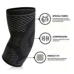 1/2 Peças de Suporte de Compressão Respirável para Cotovelo, Alívio para Cotovelo de Tenista e Cotovelo de Golfista, Suporte de Braço para Basquete, Ciclismo, Tênis - Image 2
