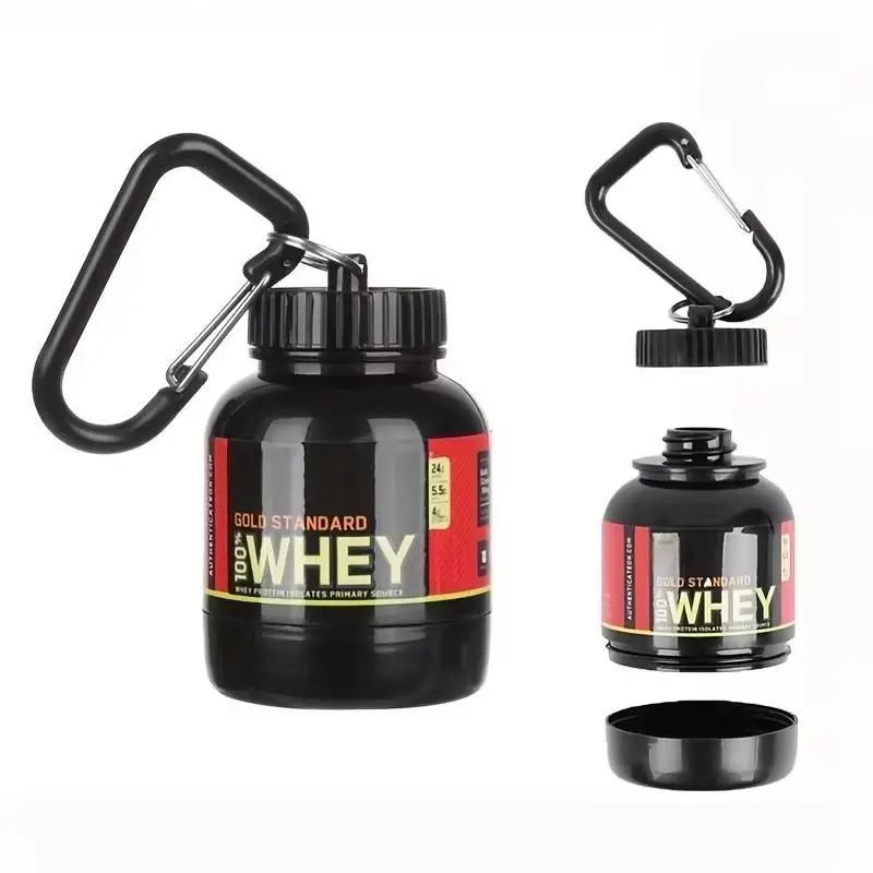 100ml esporte ao ar livre mini recipiente de proteína portátil garrafa de pó com chaveiro de soro funil de saúde caixa de medicina pequena xícara de água - Image 1