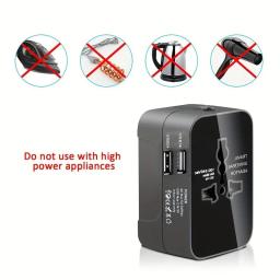 Adaptador de Energia AC Universal com Portas de Carregamento USB Duplas, Plugues e Tomadas de Viagem Universais, Adaptador de Energia AC EU-US - Image 6