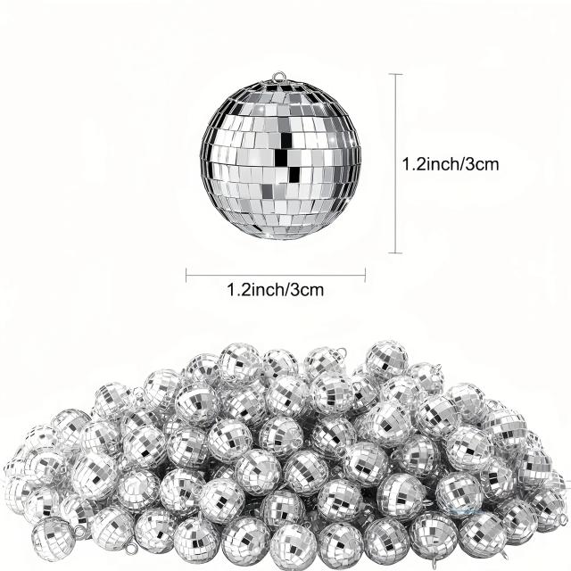 Mini Bolas de Espelho Discoteque 12pçs Enfeites Reflexivos para Festa