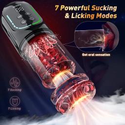 Masturbador masculino automático com movimentos de rotação, lambida, sucção e imitação de sexo oral, controlado por aplicativo, bomba peniana, brinquedos sexuais para homens. - Image 2