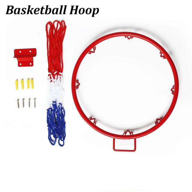 Conjunto de Cesta de Basquete Infantil Dobrável 32cm Aro de Suspensão com Bola e Inflador