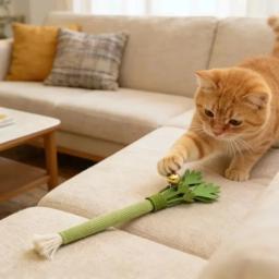 Brinquedo Interativo para Gatos com Sino, Bastão de Catnip Natural para Limpeza dos Dentes de Gatos - Image 3