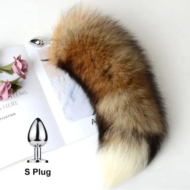 Plugue Anal com Cauda de Raposa Real para Cosplay - Acessório Adulto Premium