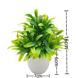 Planta Artificial com Vaso de Plástico, Folhagem Falsa para Decoração de Casa, Escritório, Mesa, Sala de Estar e Quarto, Sem Necessidade de Manutenção - Image 6