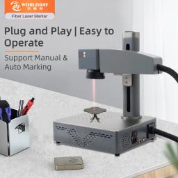 Worldray 20W 30W 50W Máquina de marcação a laser de fibra Gravador de mesa para joias de placa de identificação de metal e plástico - Image 2