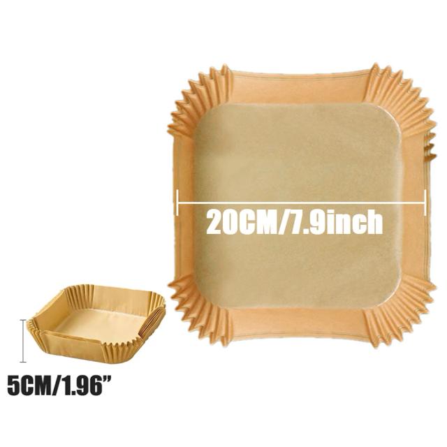 Papel Descartável Antiaderente para Fritadeira de Ar 16-23CM - Tapete Quadrado/Redondo de Papel Manteiga