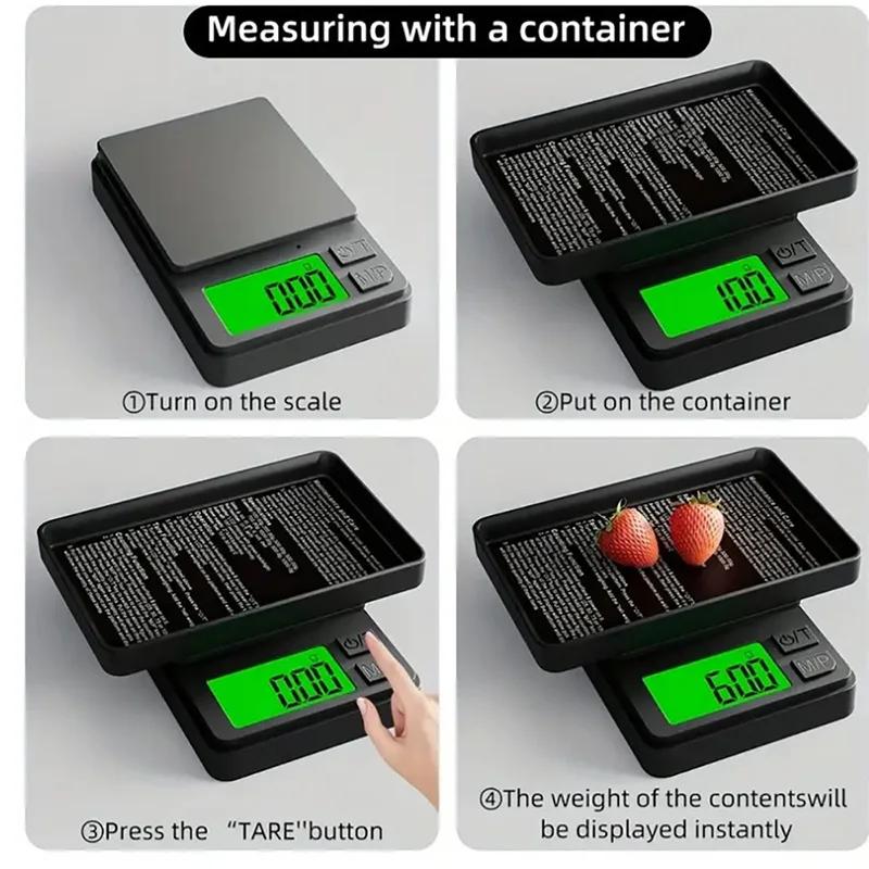 Balança eletrônica portátil de 0.01g -100/500g, mini balança digital de alta precisão, balança eletrônica de bolso, peso de joias, balança de cozinha - Image 1