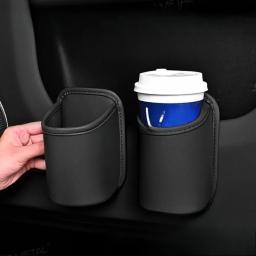 Suporte de Copo para Porta de Carro em Couro, Organizador de Bebidas Automotivo, Caixa de Armazenamento para Banco Traseiro, Acessórios para Interior de Carro - Image 2