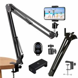 Tripé Flexível com Braço Articulado para Celular, Suporte de Mesa Dobrável, Âncora para Desktop, Laptop, Vídeo, Transmissão ao Vivo, Fotografia Aérea - Image 1