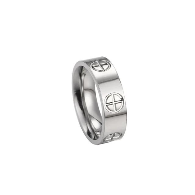 Anel de Aço Inoxidável Clássico Cor Ouro - Joia de Luxo para Casamento