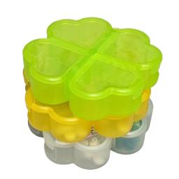 Mini Caixa De Armazenamento De Comprimidos De Plástico Trevo De Quatro Folhas, 4 Grids Daily Pill Organizer, Recipiente De Drogas De Separação De Drogas - Image 5