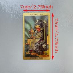 Cartas de profecia de baralho de tarô de folha dourada espanhola e inglesa para iniciantes com guia de 2 idiomas 12x7cm Toro Taro - Image 4