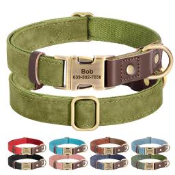 Coleira de couro pu personalizada gratuita, coleira de cachorro gravada, fivela ajustável para animais de estimação, durável para cães pequenos, médios e grandes, pug - Image 1