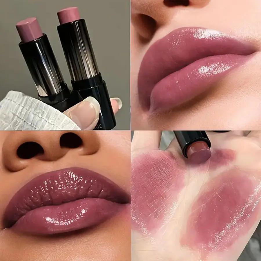 Batom vermelho marrom, à prova d'água, hidratante, espelhado, natural, maquiagem de longa duração, presente para o dia dos namorados - Image 1