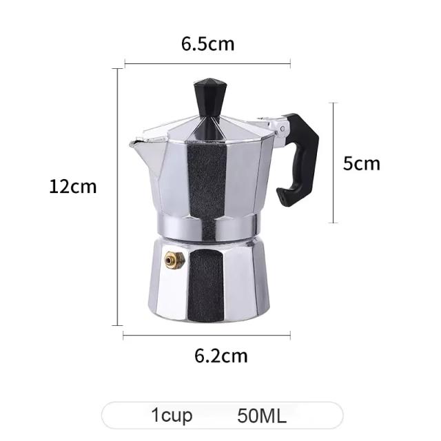 Chaleira Moka Octogonal Alumínio 360ml Café Expresso Perfeito