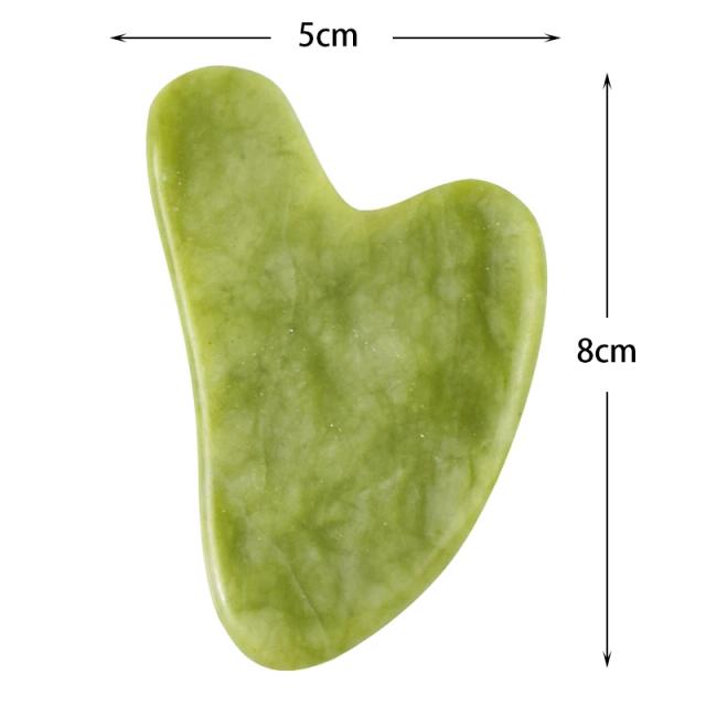 Ferramentas de Massagem Facial Gua Sha Pedra Natural Jade Rolo Gue Che para Spa 2 Peças