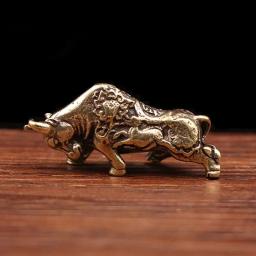 Estátua de Latão de Touro de Luta, Estatueta de Animal de Cobre da Sorte, Ornamento Miniatura que Atrai Riqueza para Decoração de Casa e Escritório - Image 4