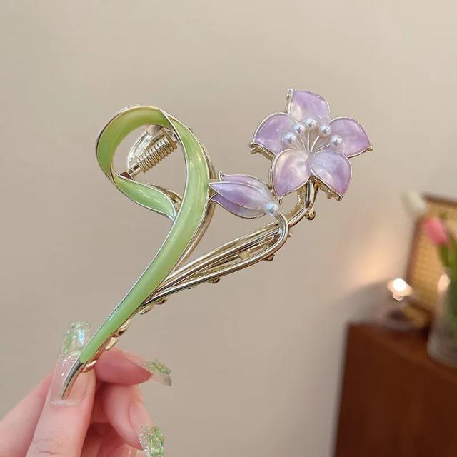 Presilhas de Cabelo Metálicas Flor Dourada Elegante