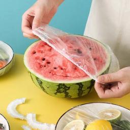 Capa descartável para alimentos, envoltório saran, capa intestinal de qualidade alimentar, saco plástico para manter fresco, acessórios de armazenamento de cozinha - Image 2